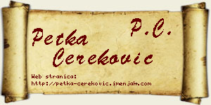 Petka Čereković vizit kartica